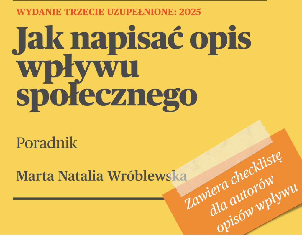 Okładka Poradnika "Jak napisać opis wpływu społecznego"