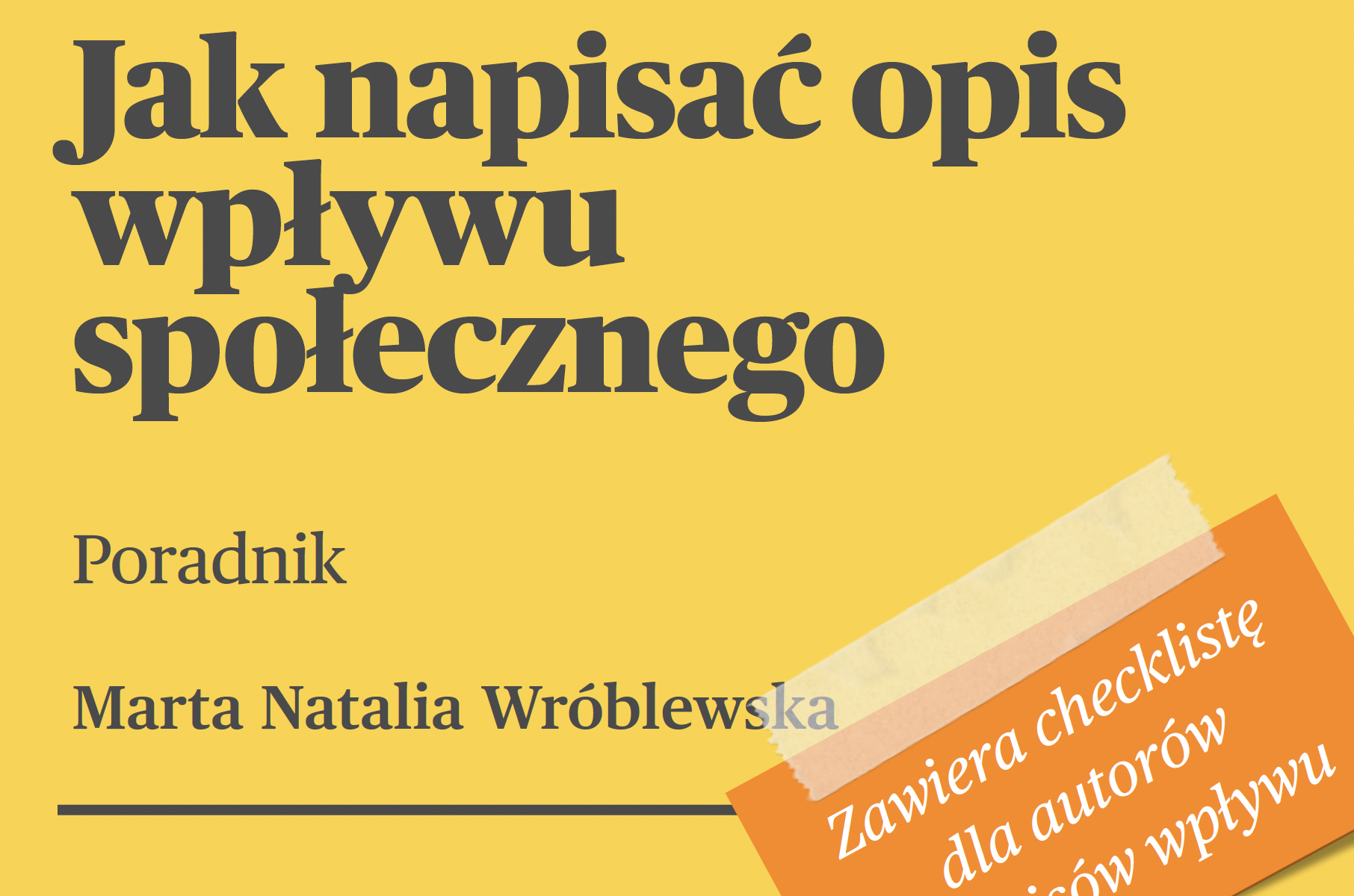 Okładka Poradnika "Jak napisać opis wpływu społecznego"