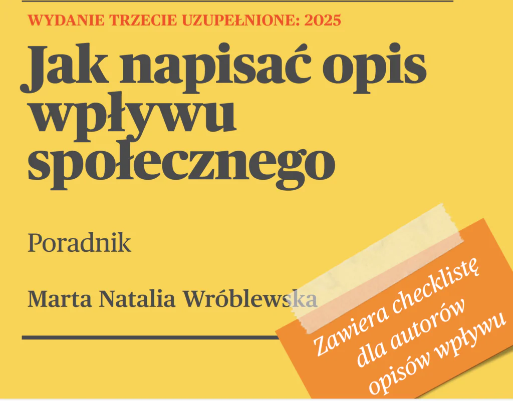 Okładka Poradnika "Jak napisać opis wpływu społecznego"
